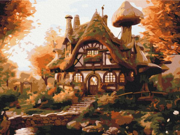 Картина по номерам "Осенний домик"