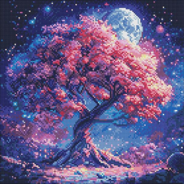 Алмазная мозаика "Силуэт дерева" ©art_selena_ua AMO8214, 40х40 