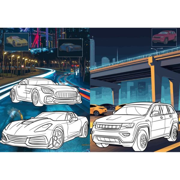 Детская раскраска со стикерами "Автопарк" CB26, 16 страниц