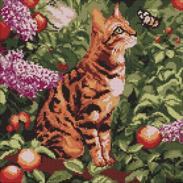 Алмазная мозаика "Бенгальский кот" ©art_selena_ua AMO20079, 40х40 см  