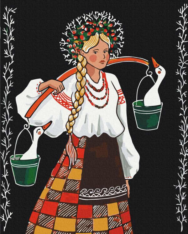 Картина по номерам "Несёт Аня гусей © ANNART"