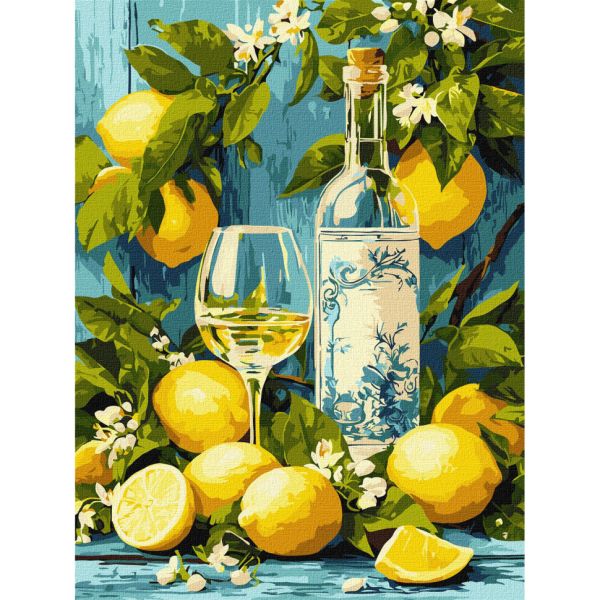 Картина по номерам "Белое вино и лимоны" ©art_selena_ua KHO5769, 30х40 см