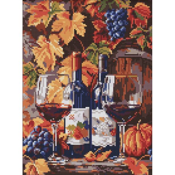 Алмазна мозаїка "Вино та виноградне листя" ©art_selena_ua AMO20294, 30х40 см