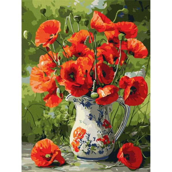 Картина за номерами "Маки у порцеляні" ©art_selena_ua KHO3379, 30х40 см 