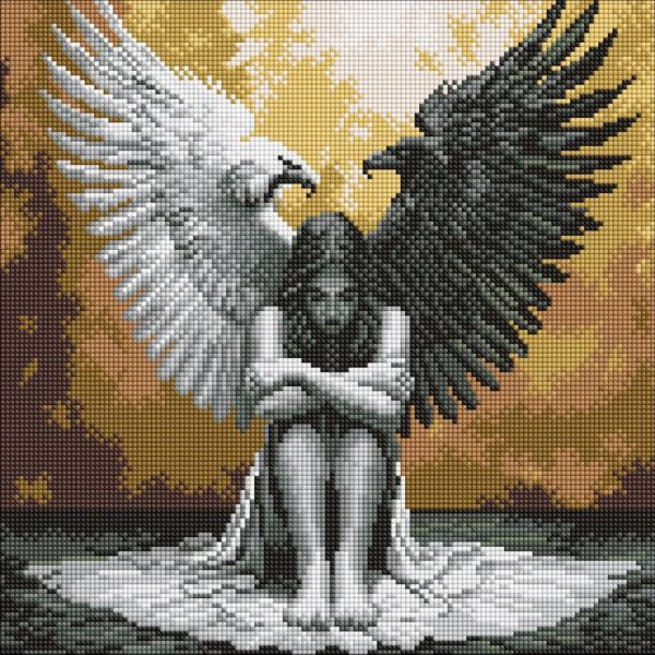Алмазная мозаика "Две стороны души" AMO8199, 40х40 см