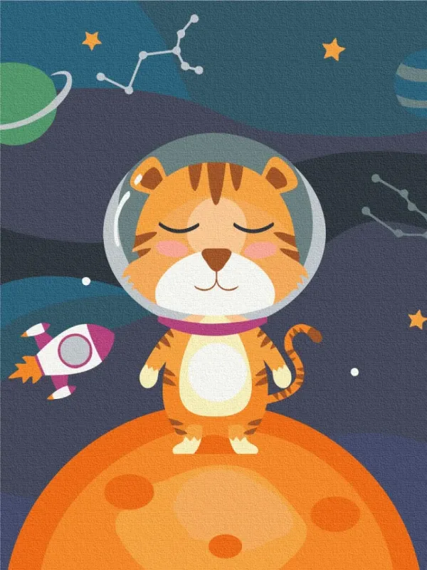 Картина за номерами "Тигренятко космонавт" KBS0102 30×40 см