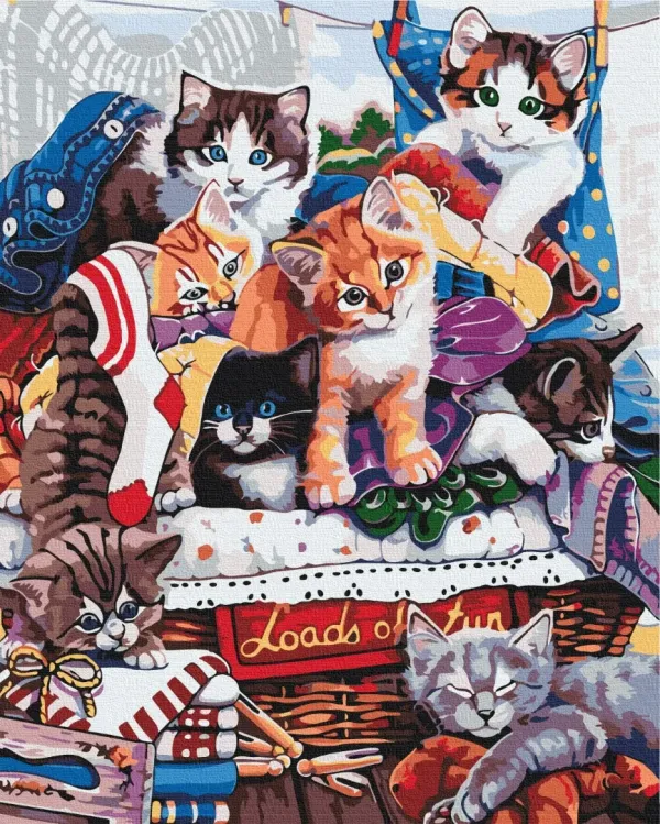 Картина за номерами "Кумедні котенята" BS51676 40×50 см
