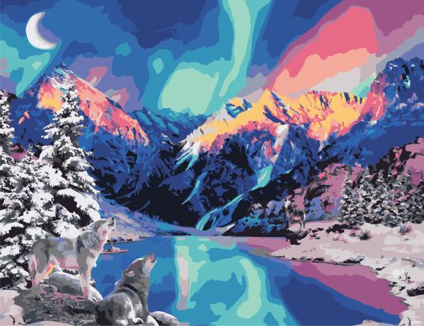 Картина по номерам ArtStory Северное сияние 50*65см в коробке