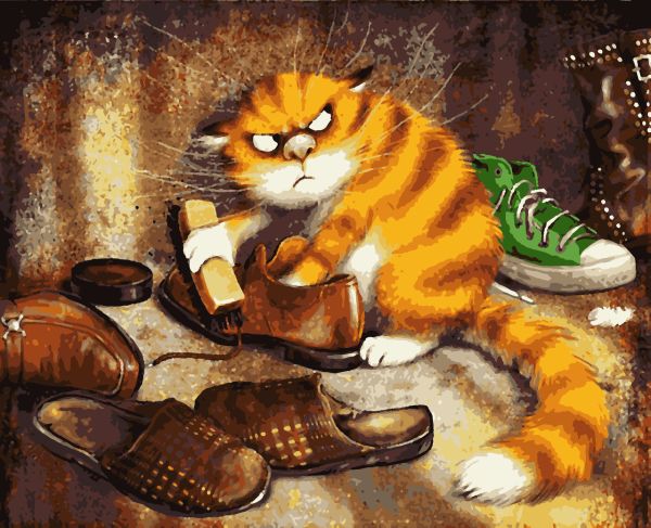 Картины по номерам "Недоволен кот" 40*50 см