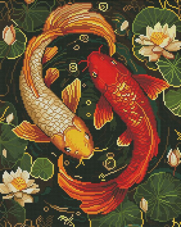 Алмазная мозаика "Разноцветные рыбы"