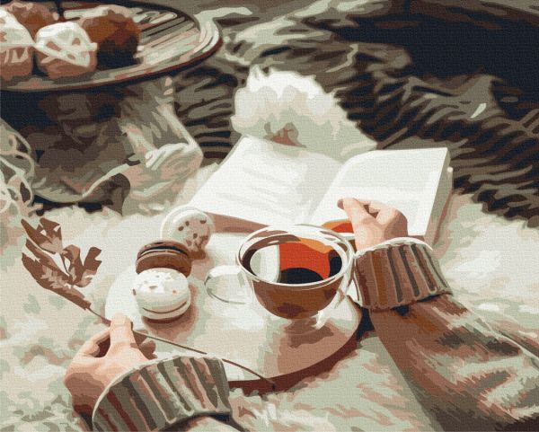 Премиуи картина по номерам "Уютное чаепитие"