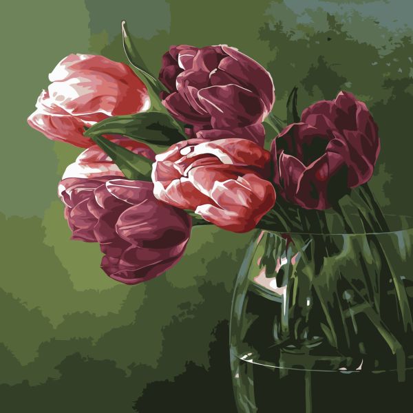 Картина по номерам ArtStory Бархатные тюльпаны 40*40см