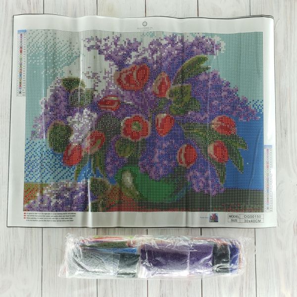 Алмазная вышивка алмазная мозаика Весенний букет 30x40 OG00150SS