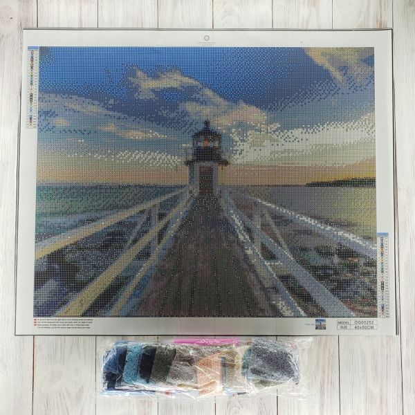 Алмазная выкладка алмазная мозаика Причал с маяком 40x50 OG00252SB