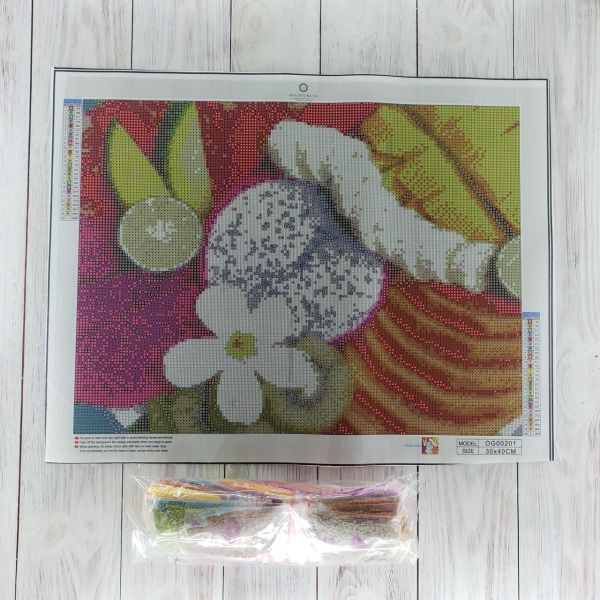 Алмазная вышивка алмазная выкладка Тропические фрукты 30x40 OG00201SS