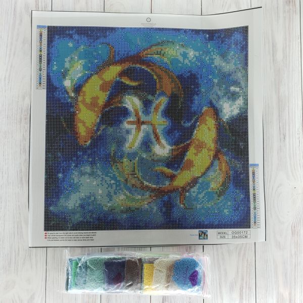 Алмазная вышивка алмазная выкладка Рыбы 35x35 OG00172SS