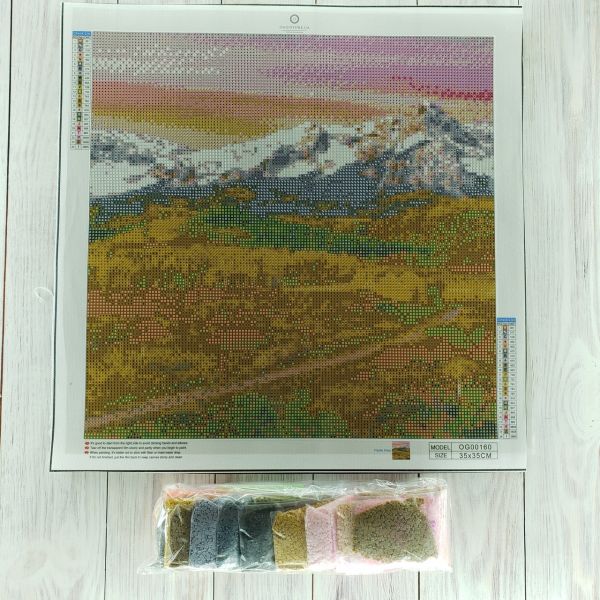 Алмазная вышивка алмазная мозаика Альпы на закате 35x35 OG00160SS