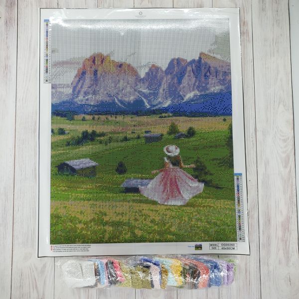 Алмазна викладка алмазна вишивка Дівчина на лузі 50x40 OG00260SB