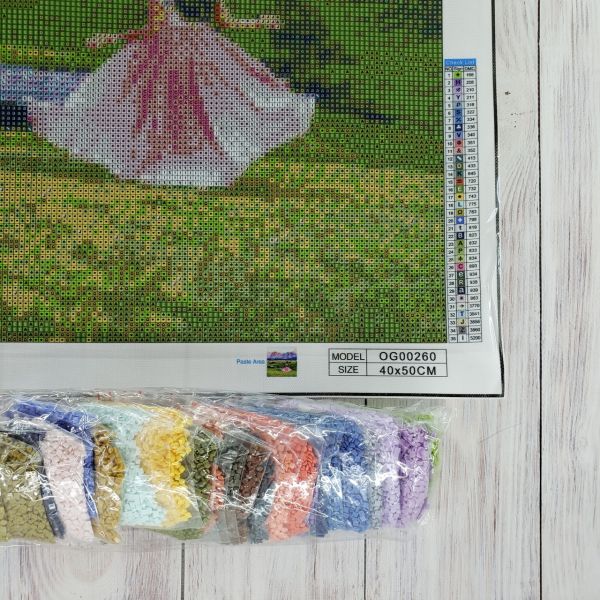 Алмазна викладка алмазна вишивка Дівчина на лузі 50x40 OG00260SB