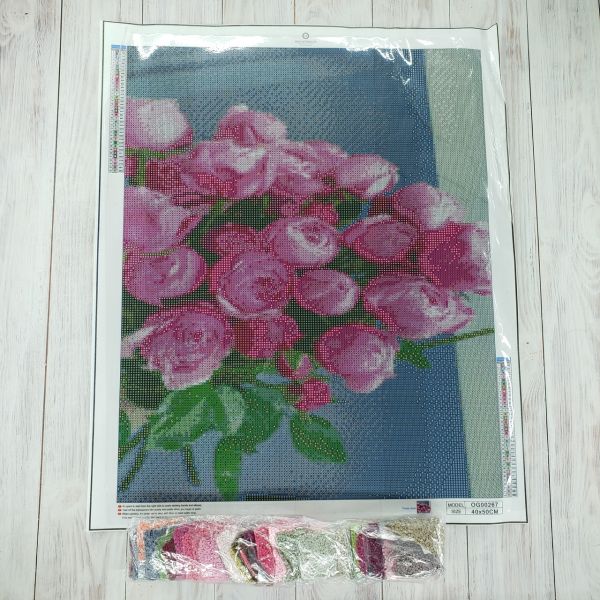 Алмазная выкладка алмазная вышивка Пионовидная роза 50x40 OG00267SB