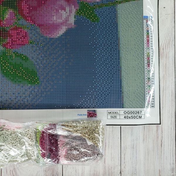 Алмазная выкладка алмазная вышивка Пионовидная роза 50x40 OG00267SB
