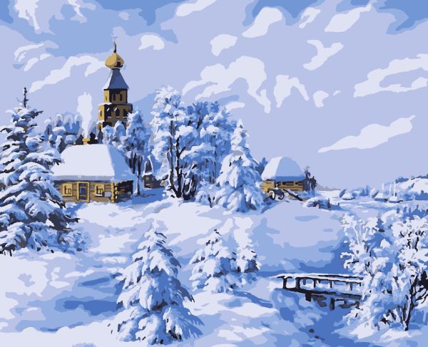 Картины по номерам "Зимняя сказка" 40*50 см
