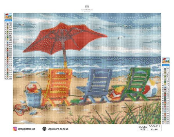 Алмазная выкладка алмазная вышивка Пляж 30x40 OG00332SS