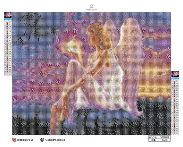 Алмазная выкладка алмазная вышивка Ангел с голубем 35x45 OG00369SS