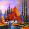 Алмазная мозаика алмазная вышивка 30x40 Домик у озера OG00425SS