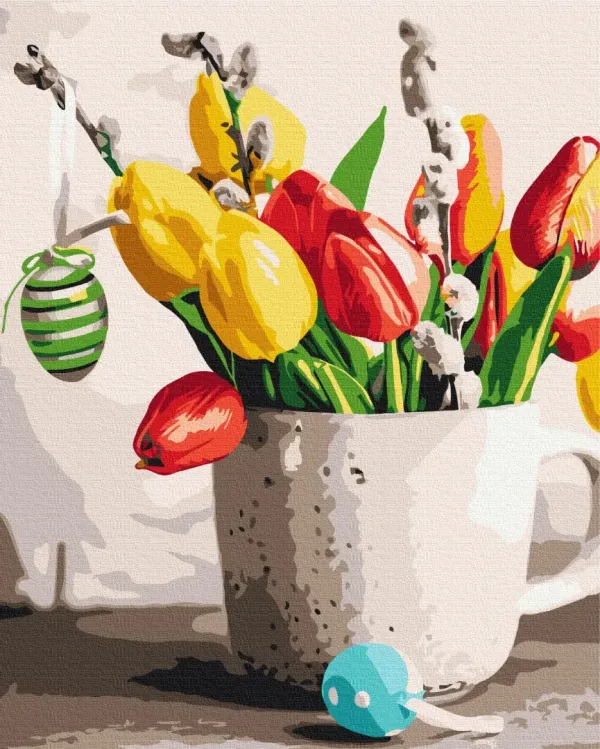 Картина за номерами "Великодній букет" BS53106 40×50 см