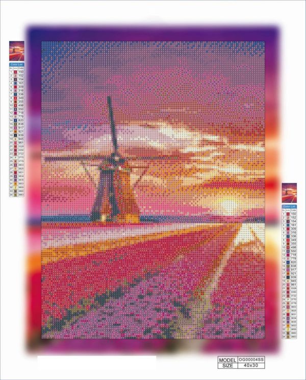 Алмазна мозаїка алмазна вишивка Млин 40x30 OG00004SS