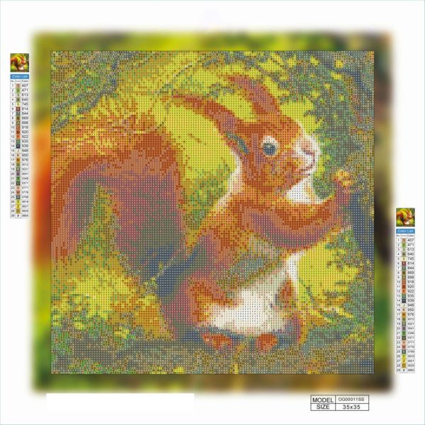 Алмазная мозаика алмазная вышивка Белочка 35x35 OG00011SS