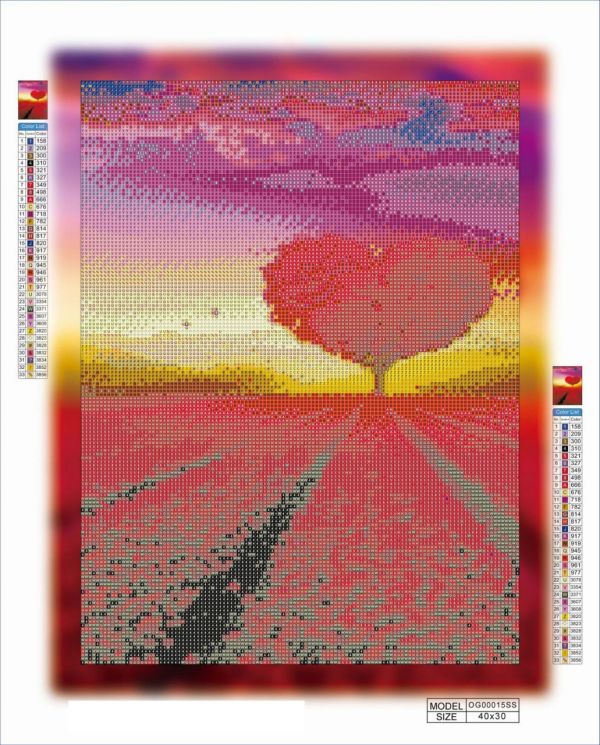 Алмазна мозаїка алмазна вишивка Серце 40x30 OG00015SS