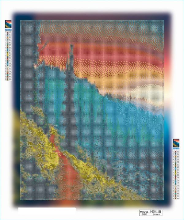 Алмазная мозаика алмазная выкладка Горный лес 50x40 OG00022SB