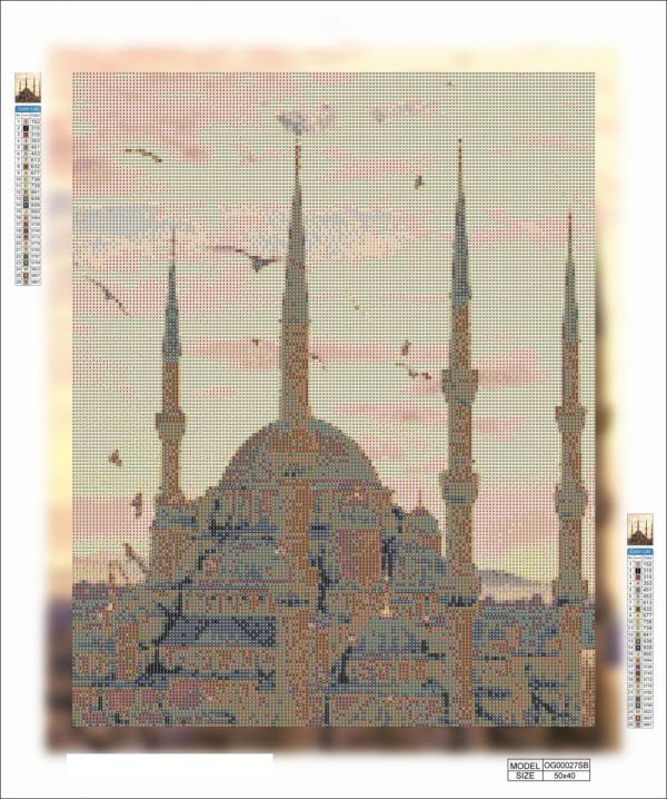 Алмазная мозаика алмазная выкладка 50x40 Голубая мечеть №2 OG00027SB