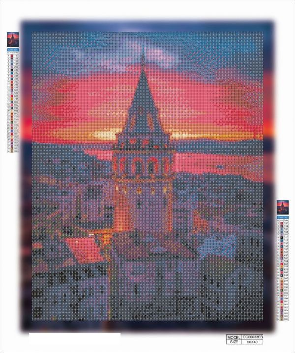 Алмазная мозаика алмазная выкладка Галатская башня №2 50x40 OG00033SB