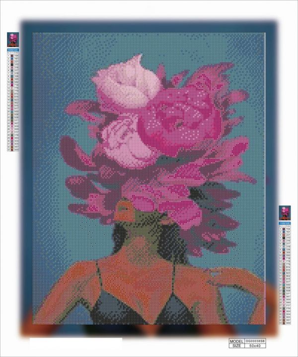 Алмазная выкладка алмазная выкладка Девушка с цветами №5 50x40 OG00038SB