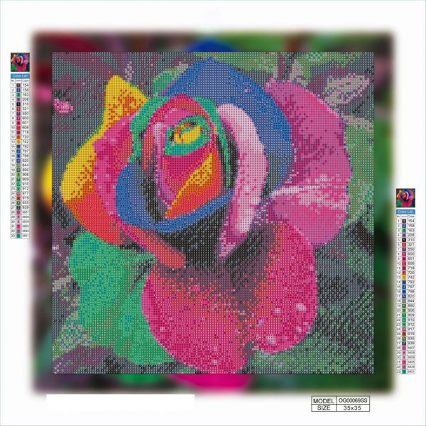 Алмазная выкладка алмазная выкладка Необычная роза 35x35 OG00069SS