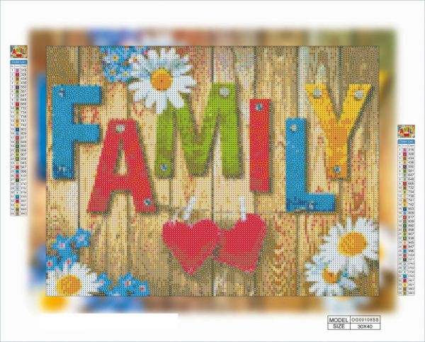 Алмазна вишивка алмазна мозаїка Family 30x40 OG00108SS