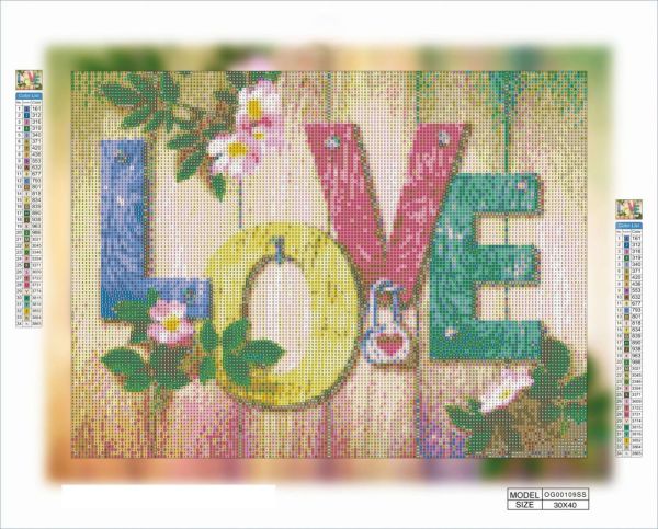 Алмазная вышивка алмазная мозаика Love 30x40 OG00109SS