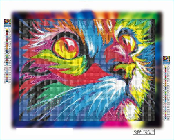 Алмазна мозаїка алмазна вишивка Яскравий кіт 30x40 OG00131SS
