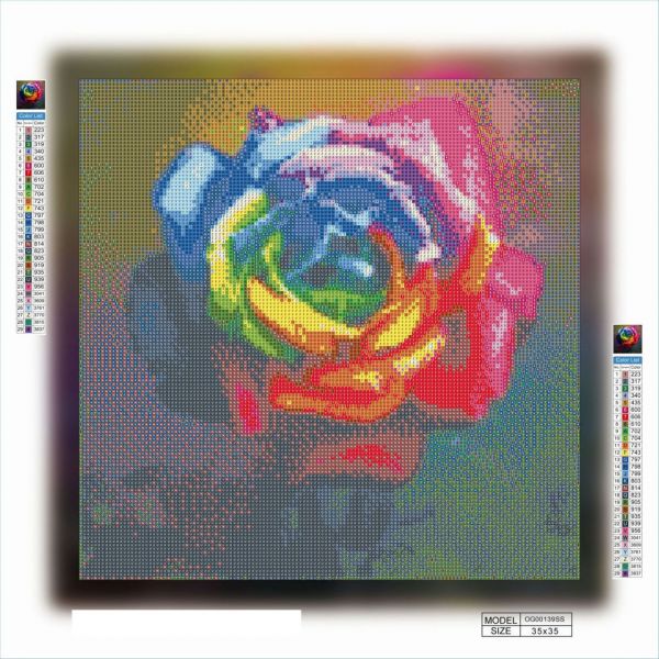 Алмазная вышивка алмазная мозаика Радужная роза 35x35 OG00139SS