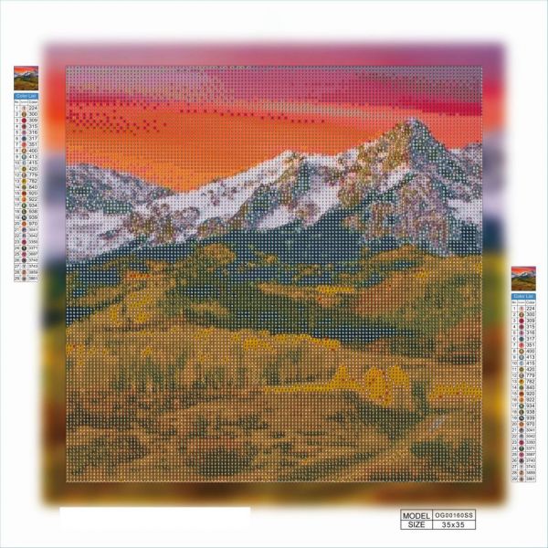 Алмазная вышивка алмазная мозаика Альпы на закате 35x35 OG00160SS