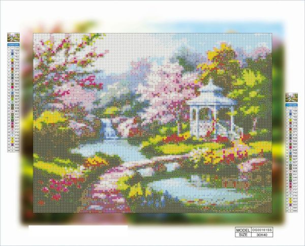 Алмазная вышивка алмазная мозаика Беседка в парке 30x40 OG00161SS
