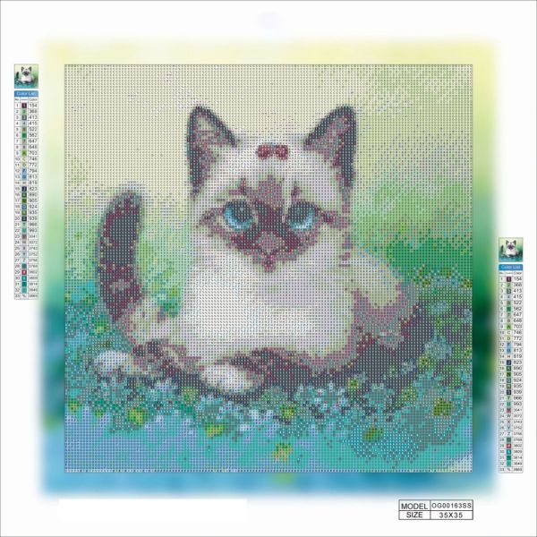 Алмазная мозаика алмазная вышивка Сиамская кошечка 35x35 OG00163SS