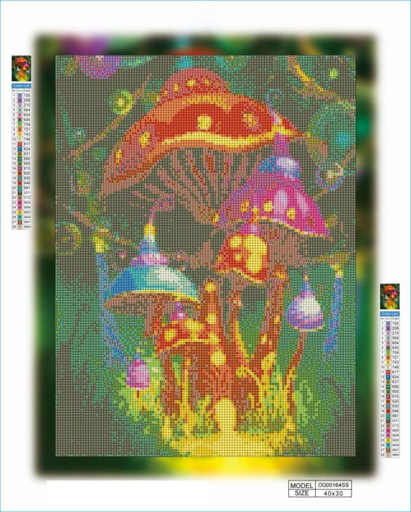 Алмазная вышивка алмазная мозаика Сказочные мухоморы 40x30 OG00164SS