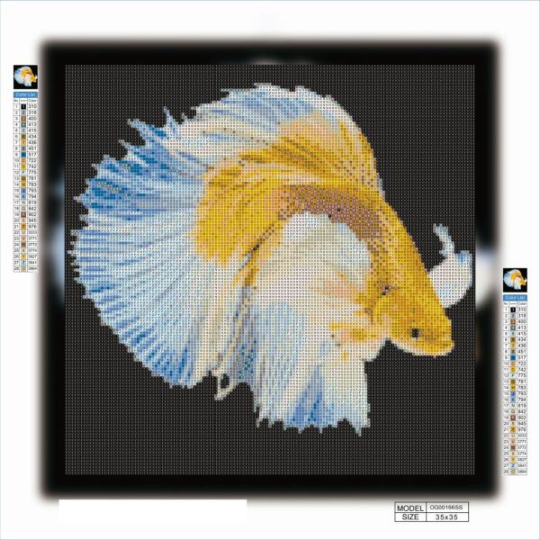 Алмазная вышивка алмазная выкладка Золотая рыбка 35x35 OG00166SS