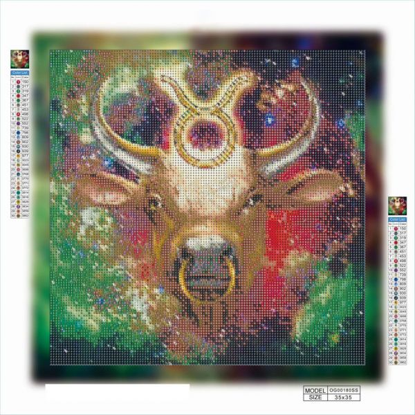 Алмазная вышивка алмазная мозаика Телец 35x35 OG00180SS