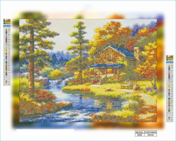 Алмазная вышивка алмазная выкладка Хижина 30x40 OG00189SS