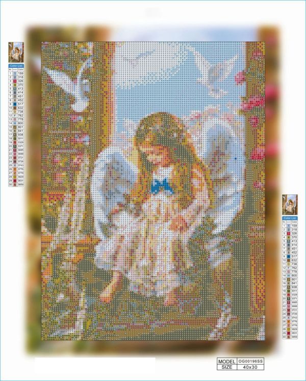 Алмазная мозаика алмазная вышивка Ангел с кроликом 40x30 OG00196SS
